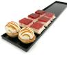 Vassoio rettangolare pasticceria/bar in abs nero cm 60x10x1