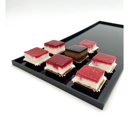 Bandeja rectangular para pastelería/bar en negro ps cm 60x20x1