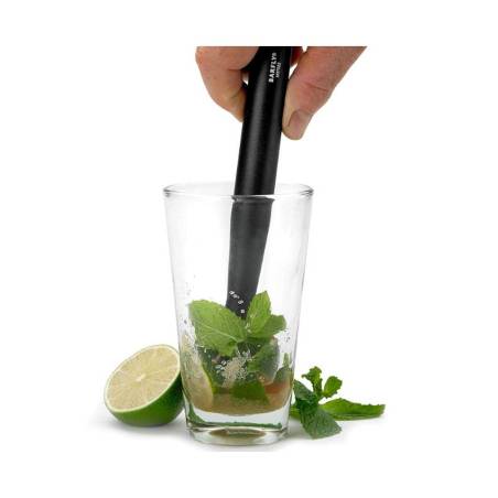 Barfly mortero moleteado de polipropileno negro 21 cm