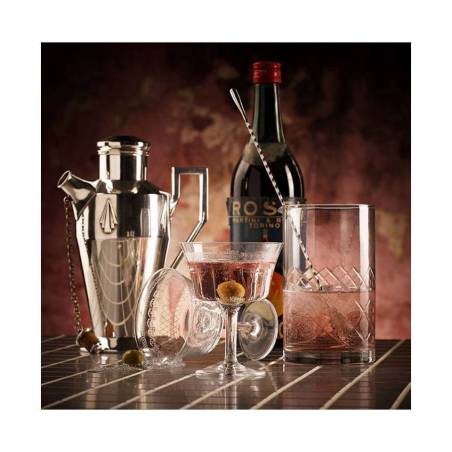 Retro Fizz Urban 1890 Bar Coupe en verre avec décoration cl 20