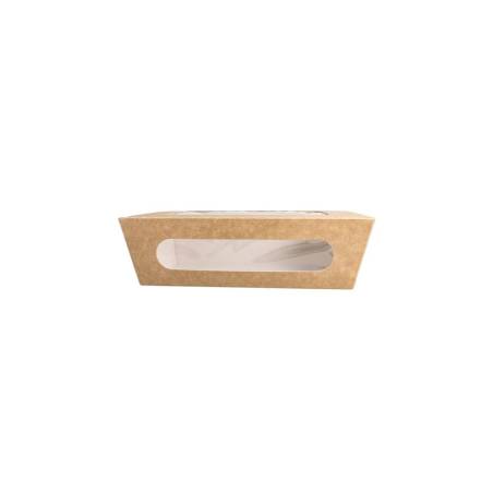 Récipient avec couvercle et fenêtre en papier brun cm 20.5x14.2x6