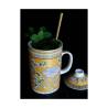 Tisane Golden Flower avec filtre et couvercle en porcelaine cl 30