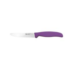Cuchillo Sanelli Ambrogio Supra de acero con filo de sierra y mango morado cm 11