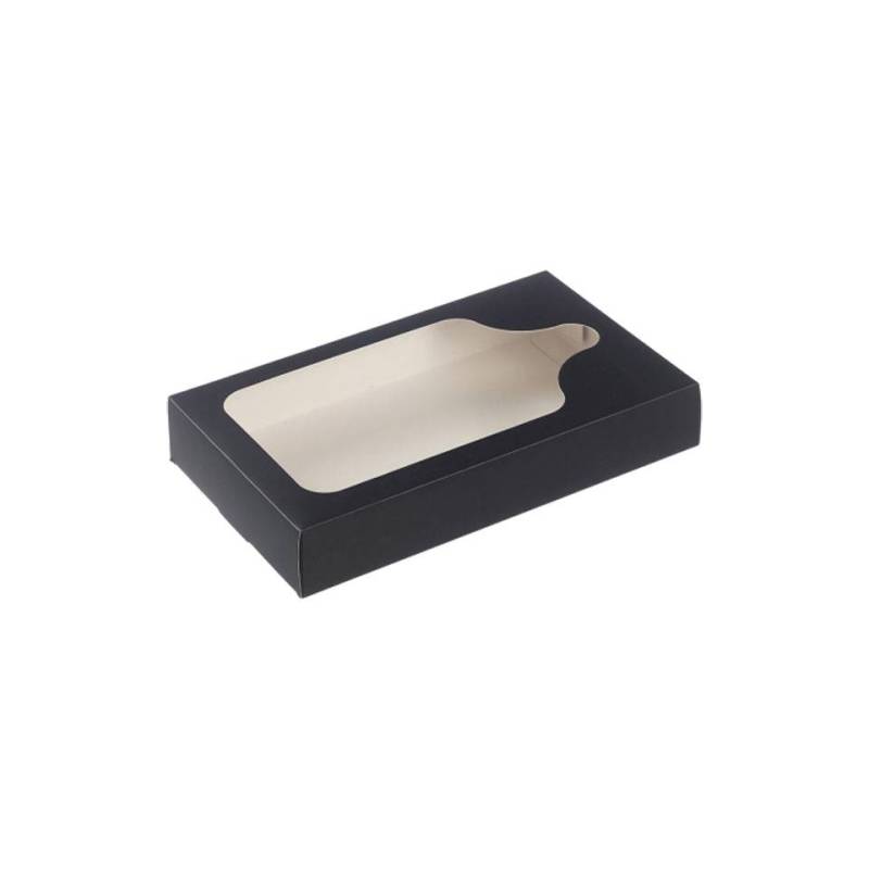 Boîte à découper Bistro en carton noir avec fenêtre 30x18x5 cm