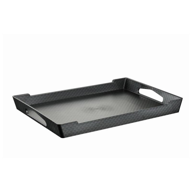 Bandeja rectangular Diamond Capri de poliestireno negro cm 51x35,5x5