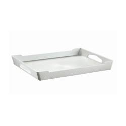 Bandeja rectangular Diamante Capri de poliestireno blanco cm 51x35,5x5
