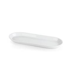 Plateau ovale en porcelaine blanche 30x10.8 cm