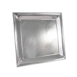 Plateau carré en acier inoxydable martelé Montecarlo 42x42 cm
