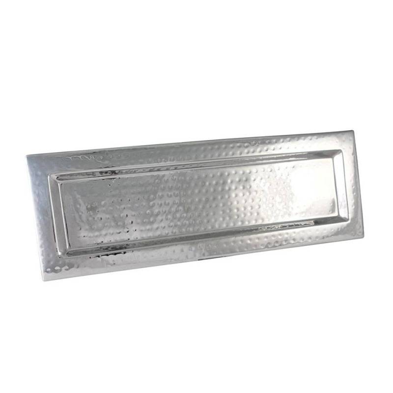 Bandeja rectangular de acero inoxidable martillado Montecarlo 56,5x20 cm