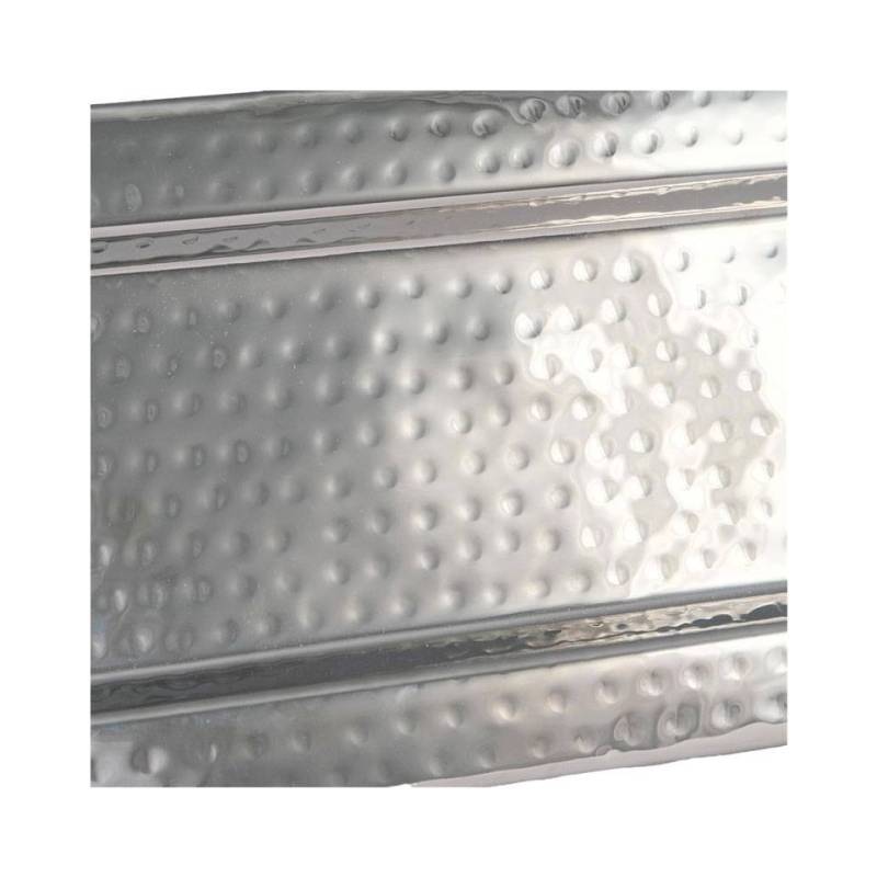 Bandeja rectangular de acero inoxidable martillado Montecarlo 56,5x20 cm