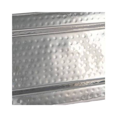 Montecarlo plateau rectangulaire en acier inoxydable martelé 56.5x20 cm