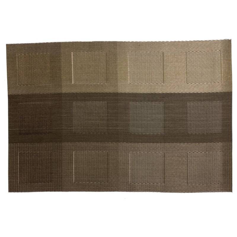 Set de table Color Style en pvc et pet plaid sable et gris tourterelle 30x45 cm