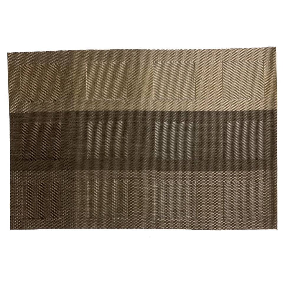 Set de table Color Style en pvc et pet plaid sable et gris tourterelle 30x45 cm