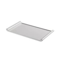 Plateau rectangulaire en mélamine blanche 30x17.6x2.5 cm
