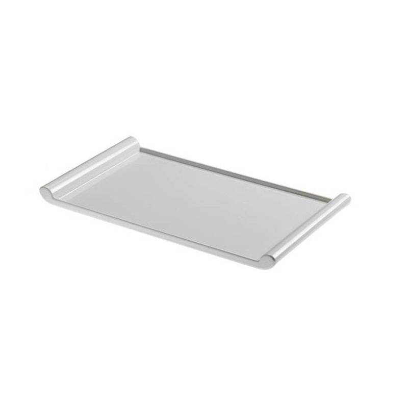 Plateau rectangulaire en mélamine blanche 30x17.6x2.5 cm