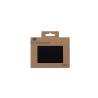 Posavasos rectangular Skinnatur de cuero reciclado negro carbón 13x10 cm