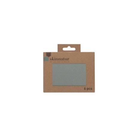 Posavasos rectangular Skinnatur en piel reciclada gris elefante 13x10 cm