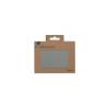 Posavasos rectangular Skinnatur en piel reciclada gris elefante 13x10 cm