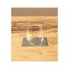 Posavasos rectangular Skinnatur en piel reciclada gris elefante 13x10 cm