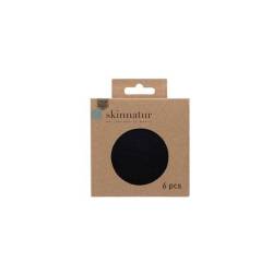 Skinnatur posavasos redondo de cuero reciclado negro carbón cm 10
