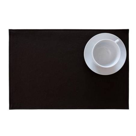 Set de table rectangulaire en cuir synthétique noir Monaco 30x45 cm