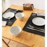Set de table rectangulaire en cuir synthétique noir Monaco 30x45 cm