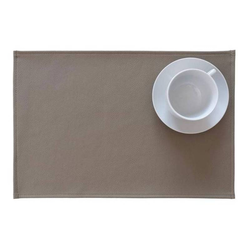Mantel rectangular Monaco de piel sintética color topo 30x45 cm