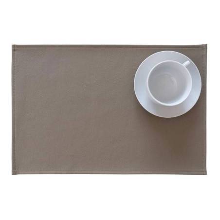 Set de table rectangulaire Monaco en cuir synthétique taupe 30x45 cm