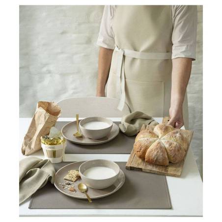 Set de table rectangulaire Monaco en cuir synthétique taupe 30x45 cm