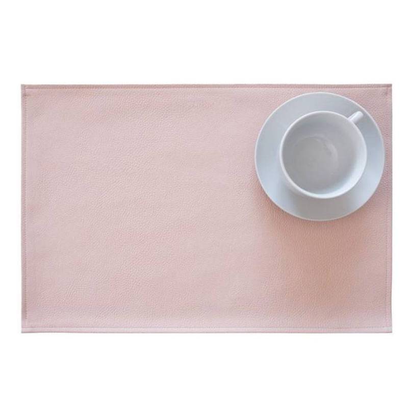 Mantel rectangular Monaco de piel sintética rosa nube 30x45 cm