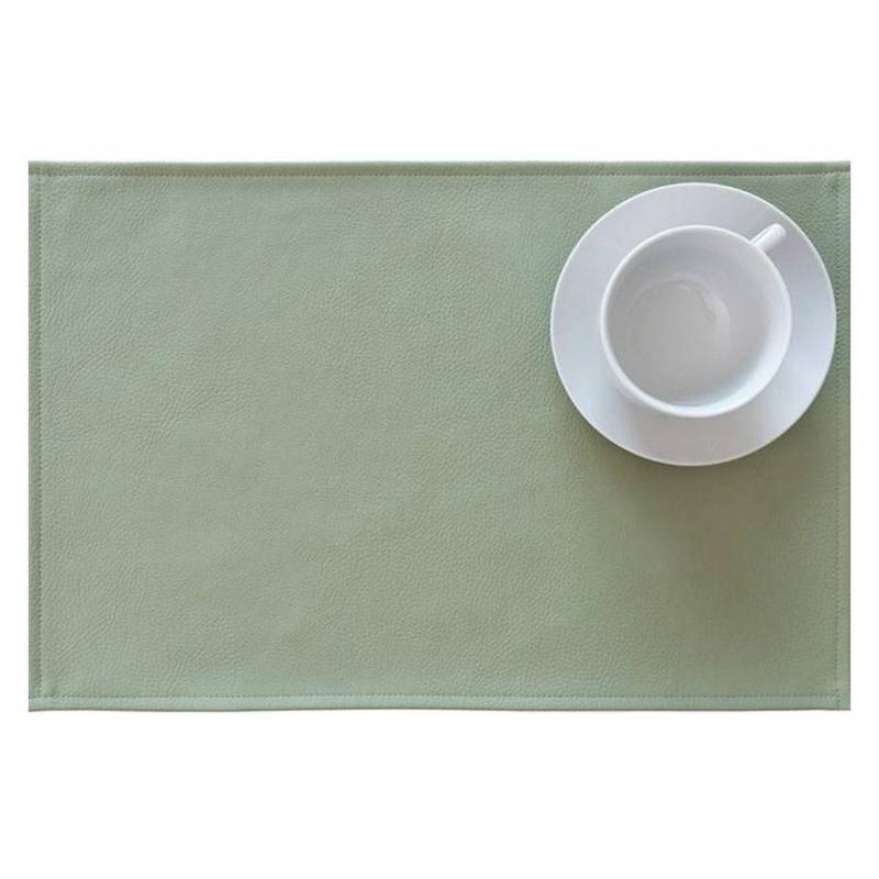 Set de table rectangulaire Monaco en cuir synthétique thé vert 30x45 cm