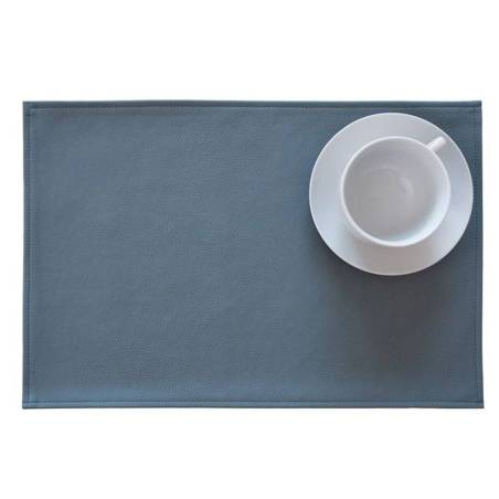 Mantel rectangular Monaco de piel sintética gris vaquero 30x45 cm