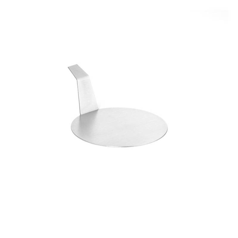 Piattino tondo appetizer con manico in acciaio inox cm 8