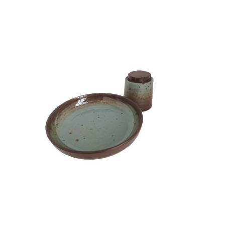 Élévateur en mélamine brun et vert Musetta 15x9,9 cm