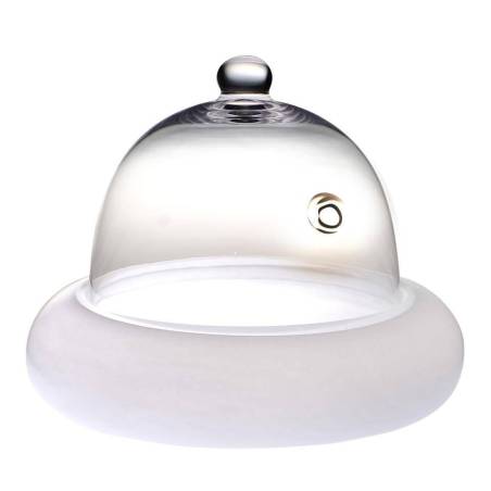 Cloud pillow top plate in white glass cm 20