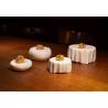 Soporte redondo de porcelana blanca plissé 7,5 cm