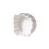 Soporte redondo de porcelana blanca plissé 7,5 cm
