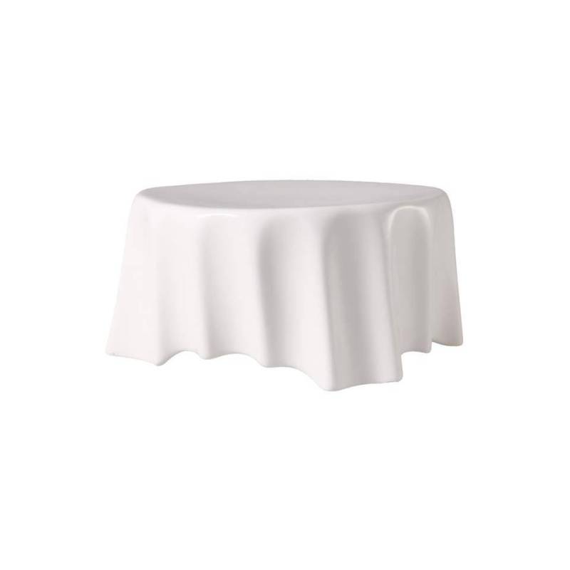 Porte-gâteau rond en porcelaine blanche plissée 11.5 cm