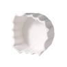 Soporte redondo de porcelana blanca plissé 11,5 cm