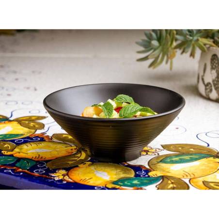 Black melamine conical cup cm 8