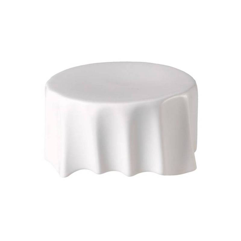 Soporte redondo de porcelana blanca plissé 16 cm