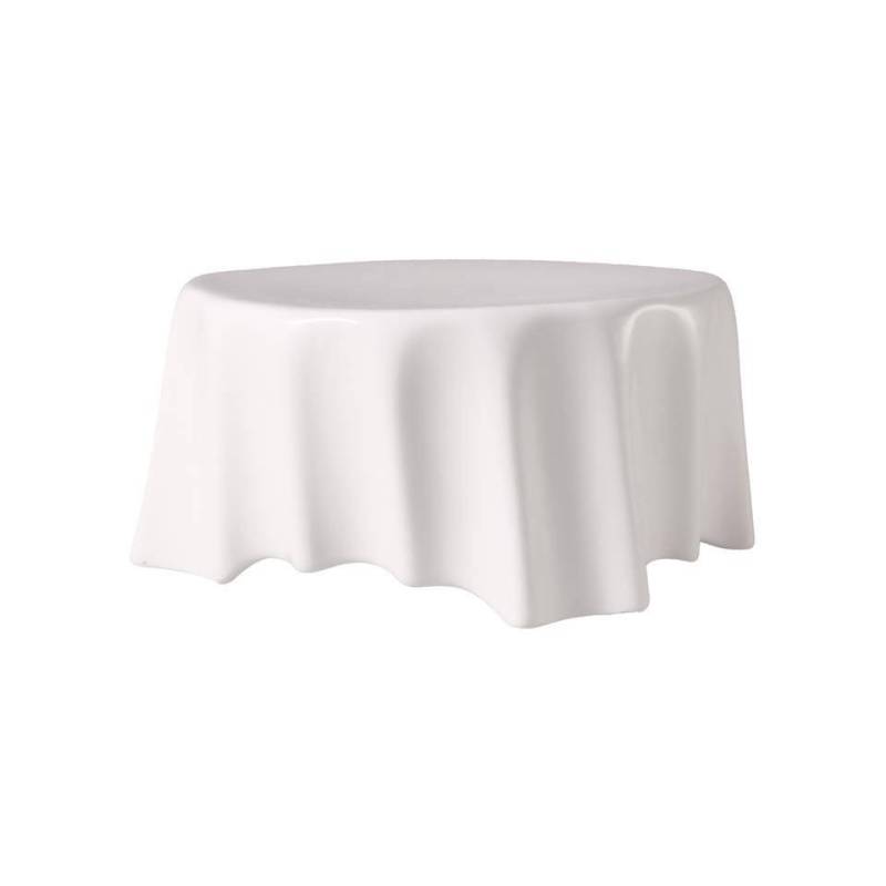 Plat à gâteau rond en porcelaine blanche plissée 16 cm