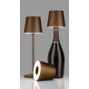 One Light Stem rechargeable led lamp shade bronze