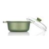 Dr. Green Risolì cacerola mediana 2 asas con tapa en aluminio antiadherente para inducción cm 24