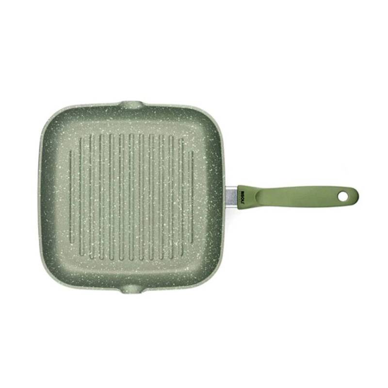 Bistecchiera quadra Dr. Green Risolì in alluminio antiaderente per induzione cm 26x26