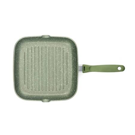 Green Risolì aluminium antiadhésif poêle à steak carrée pour induction 26x26 cm