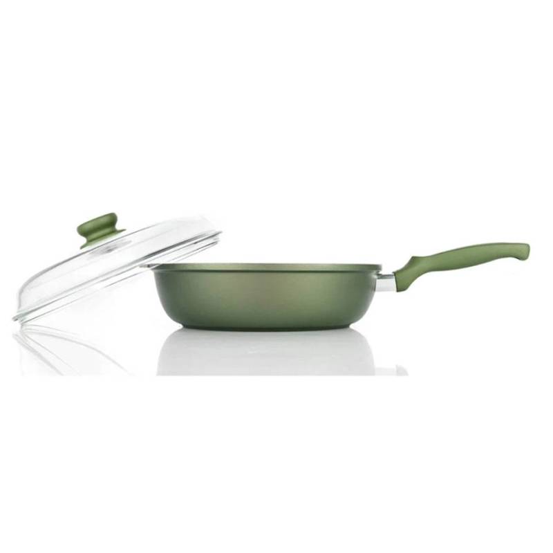 Dr. Green Risolì sartén alta monomango con tapa en aluminio antiadherente para inducción 28 cm