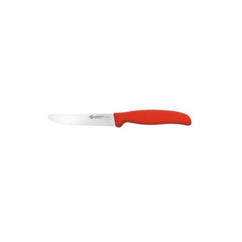 Cuchillo de mesa Sanelli Ambrogio Supra de acero inoxidable con mango rojo 11 cm