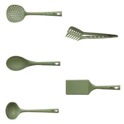 Greentools Risolì 5-piece kitchen set in green nylon