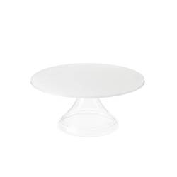 Soporte para tartas pmma verde satinado y transparente 32,5x14 cm